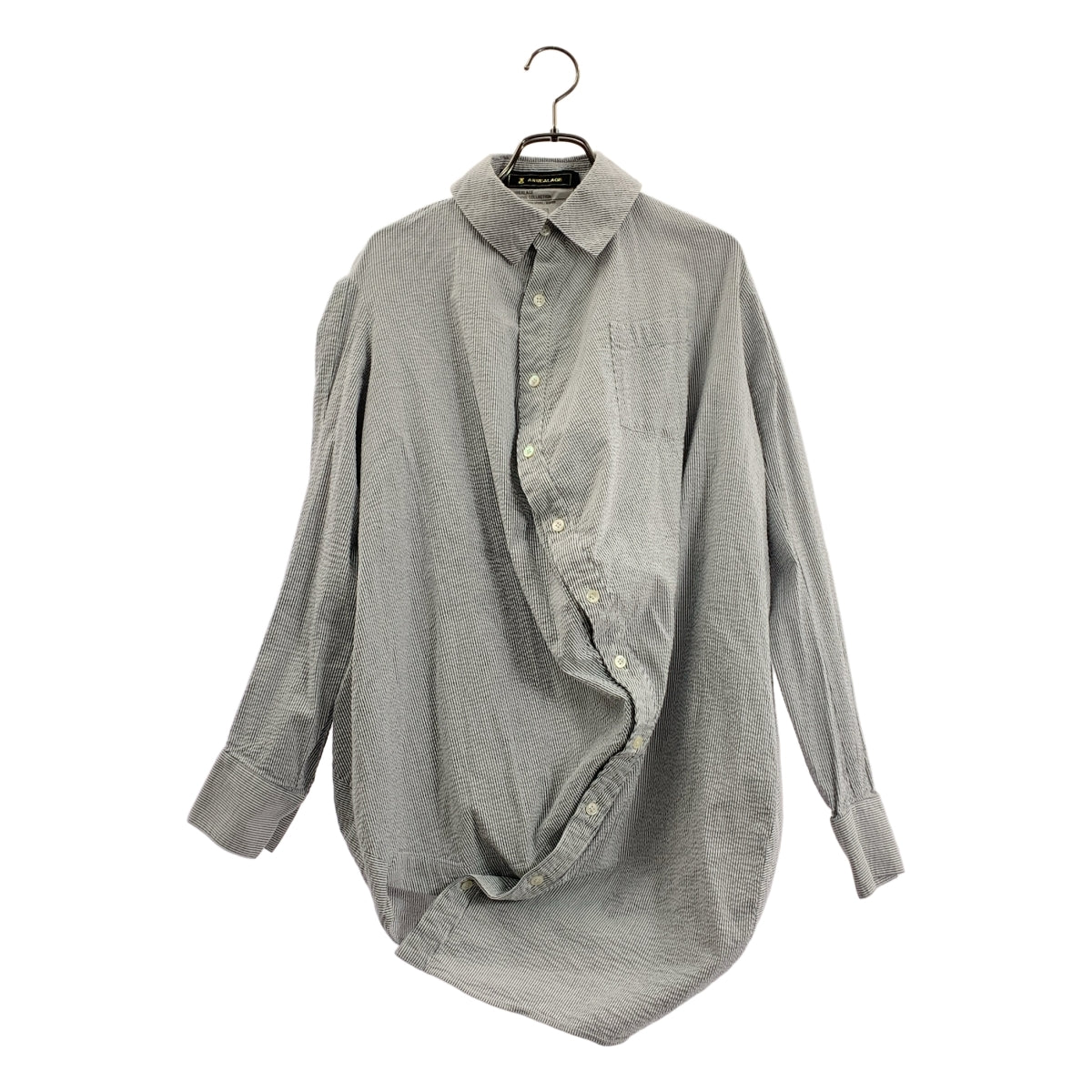 ANREALAGE / アンリアレイジ | BALL Shirt ボール コットン ストライプ シャツ | 0 | ホワイト/グレー | レディース