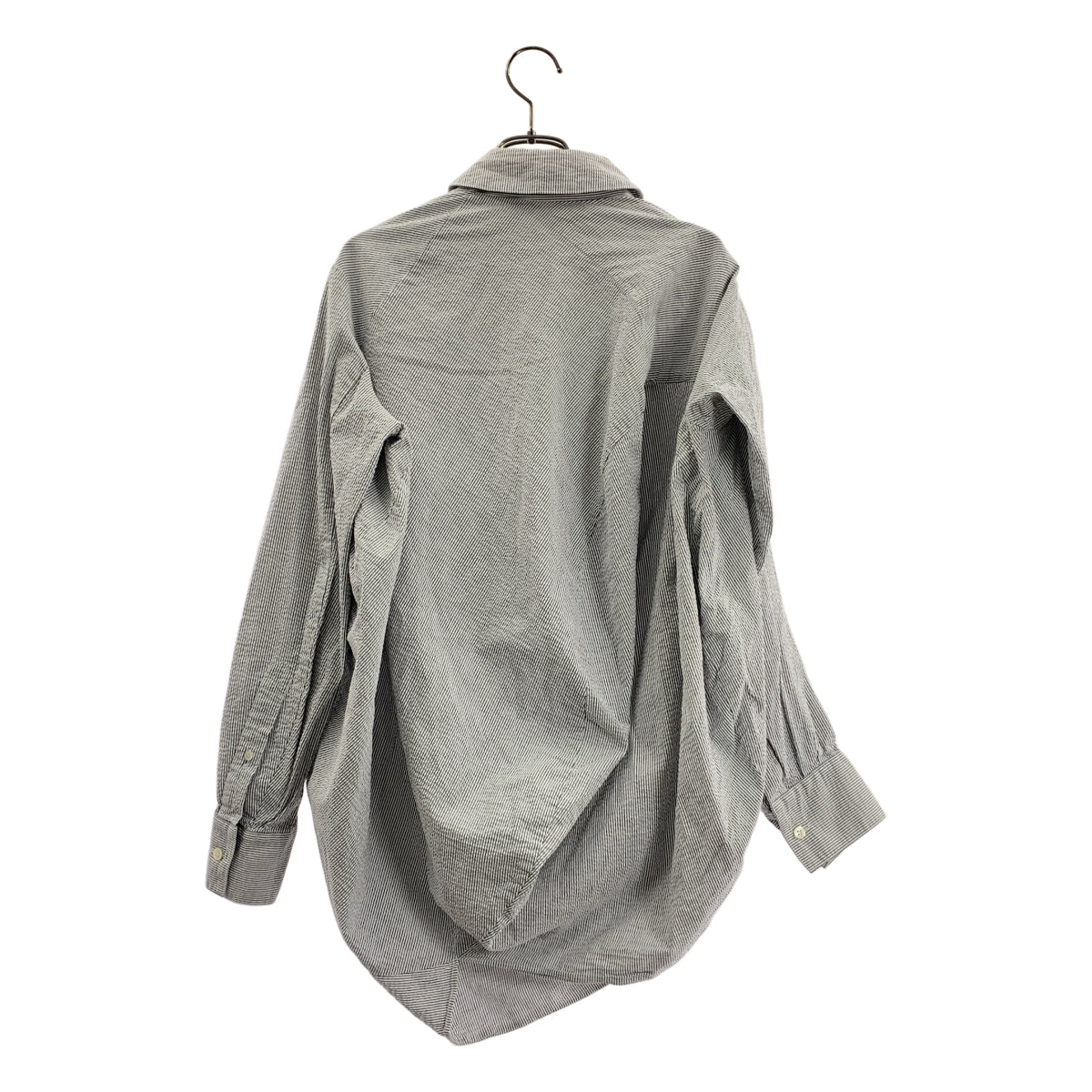 ANREALAGE / アンリアレイジ | BALL Shirt ボール コットン ストライプ シャツ | 0 | ホワイト/グレー | レディース