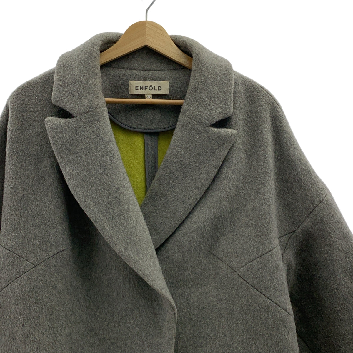 ENFOLD | River 羊毛寬鬆繭型大衣 | 38 碼 | 灰色 | 女款