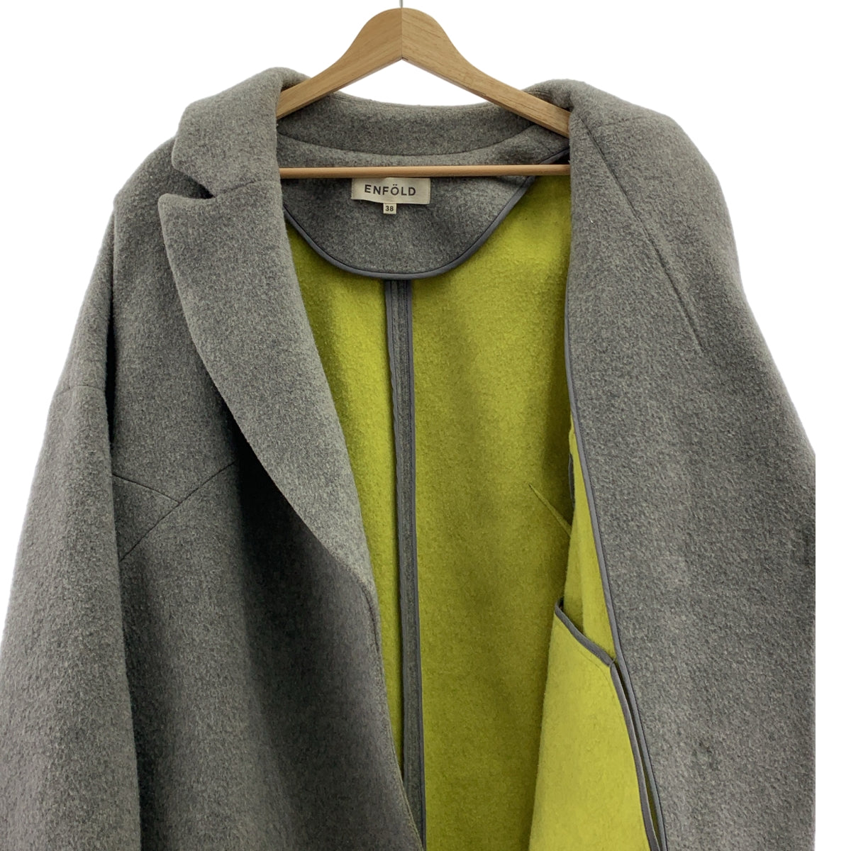ENFOLD | River 羊毛寬鬆繭型大衣 | 38 碼 | 灰色 | 女款