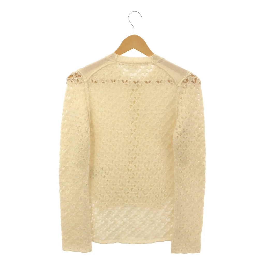 [品相良好] COMME des GARCONS | 2015秋冬 |羊毛鉤針編織圓領開襟衫 | XS |象牙 |女性的
