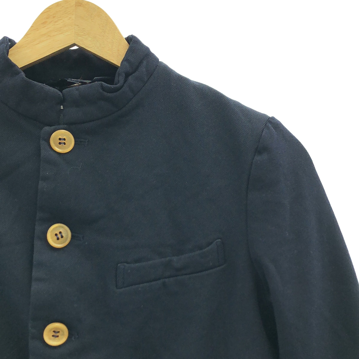 COMME des GARCONS COMME des GARCONS / 콤콤 | 폴리에스터 축융 스탠드 컬러 재킷 | SS | 네이비 | 여성