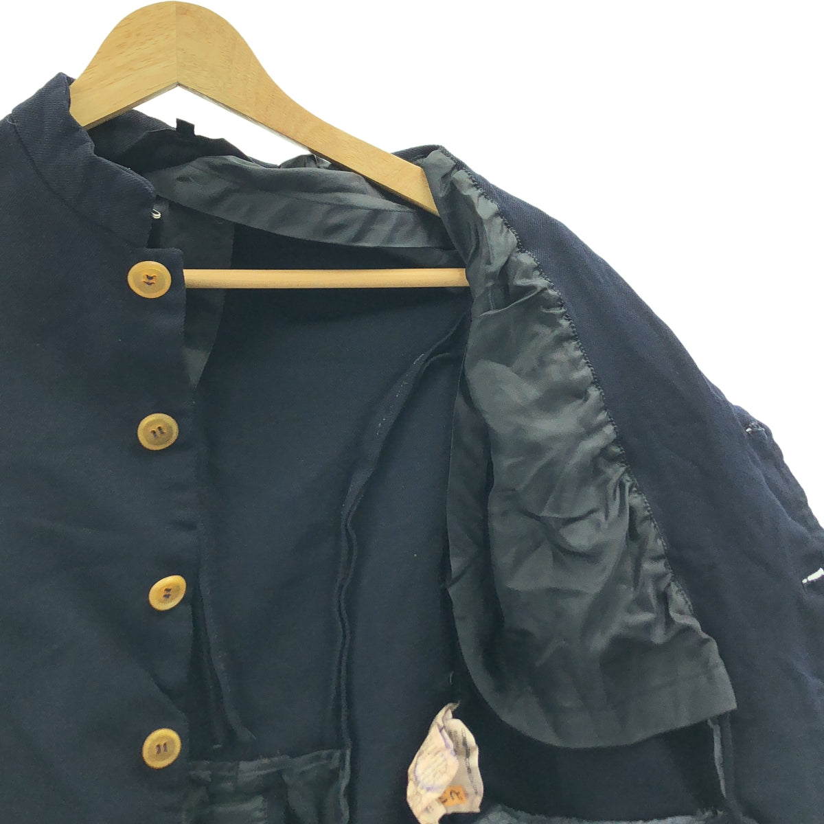 COMME des GARCONS COMME des GARCONS / 콤콤 | 폴리에스터 축융 스탠드 컬러 재킷 | SS | 네이비 | 여성