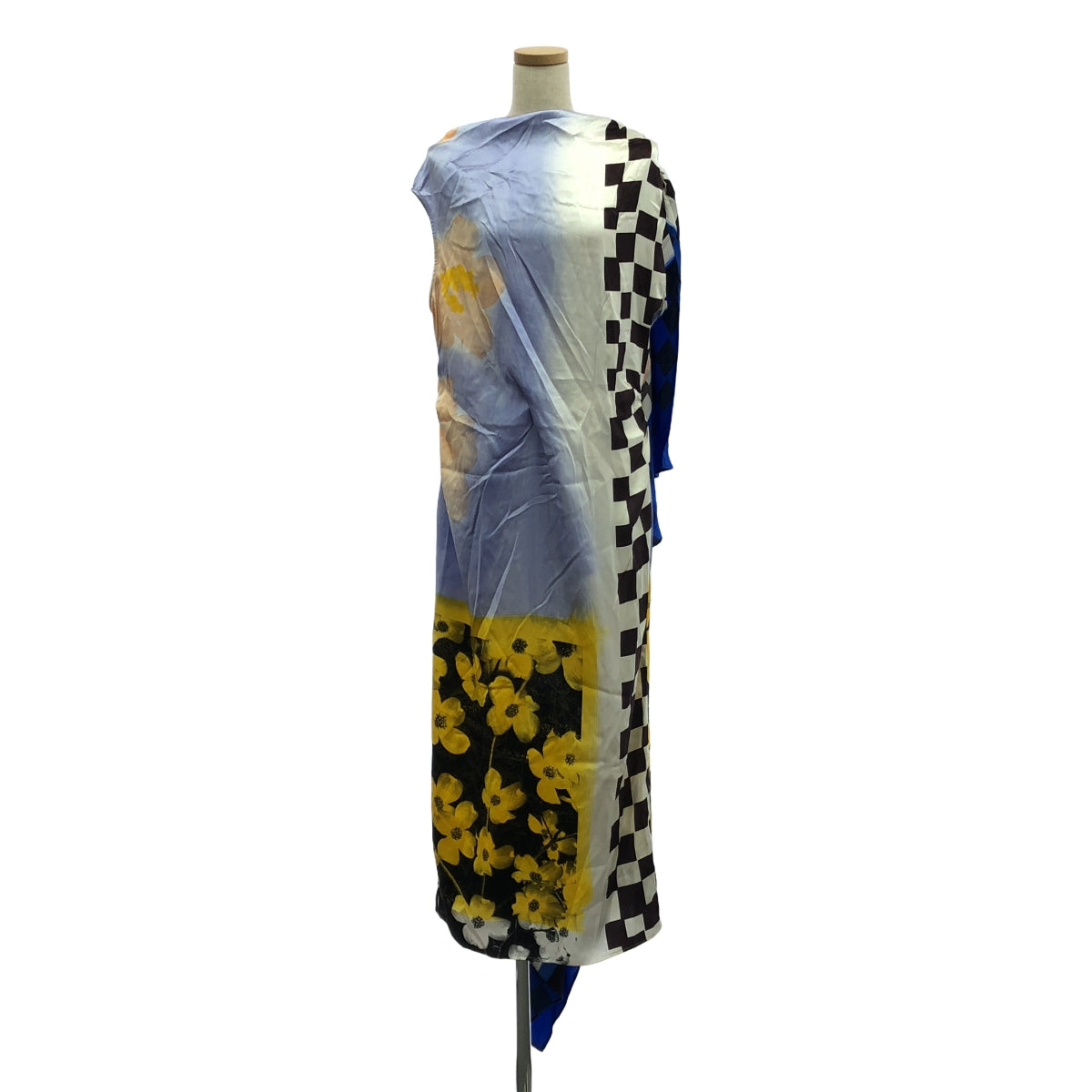 【美品】  DRIES VAN NOTEN / ドリスヴァンノッテン | 2019SS | プリント シルク ドレープ ロングワンピース | 42 | マルチカラー | レディース