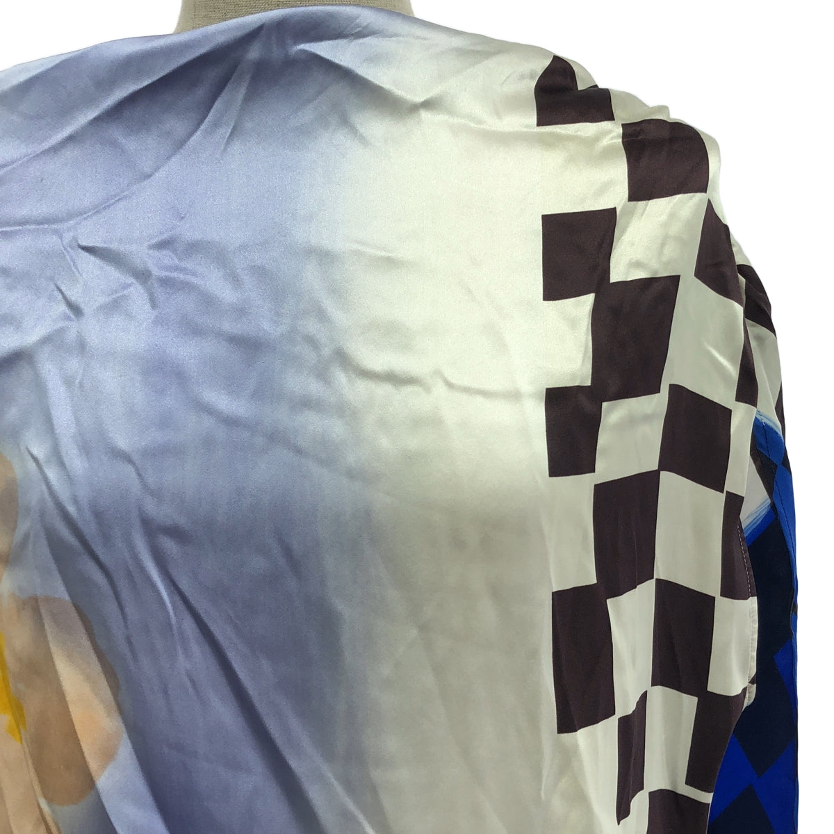 【美品】  DRIES VAN NOTEN / ドリスヴァンノッテン | 2019SS | プリント シルク ドレープ ロングワンピース | 42 | マルチカラー | レディース
