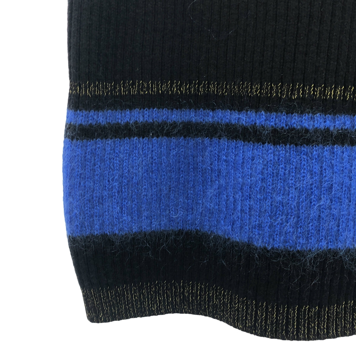 【美品】  sawa takai / サワ タカイ | 2024AW | LAND SKIRT / ウエストゴム ニット スカート | XS | ブラック/ブルー | レディース