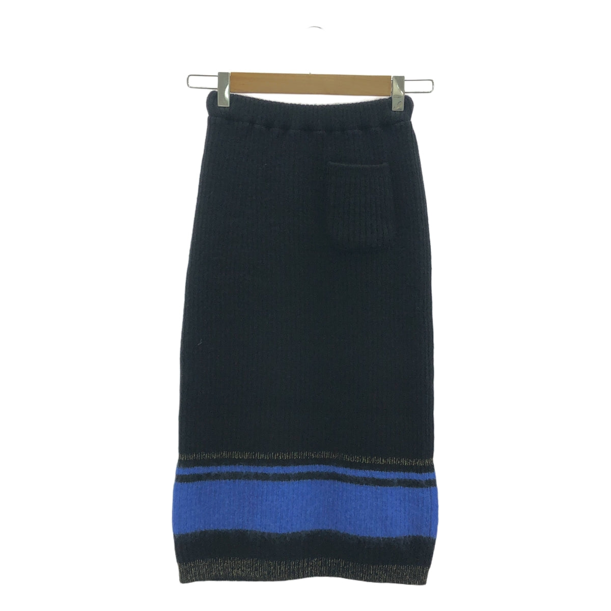 【美品】  sawa takai / サワ タカイ | 2024AW | LAND SKIRT / ウエストゴム ニット スカート | XS | ブラック/ブルー | レディース
