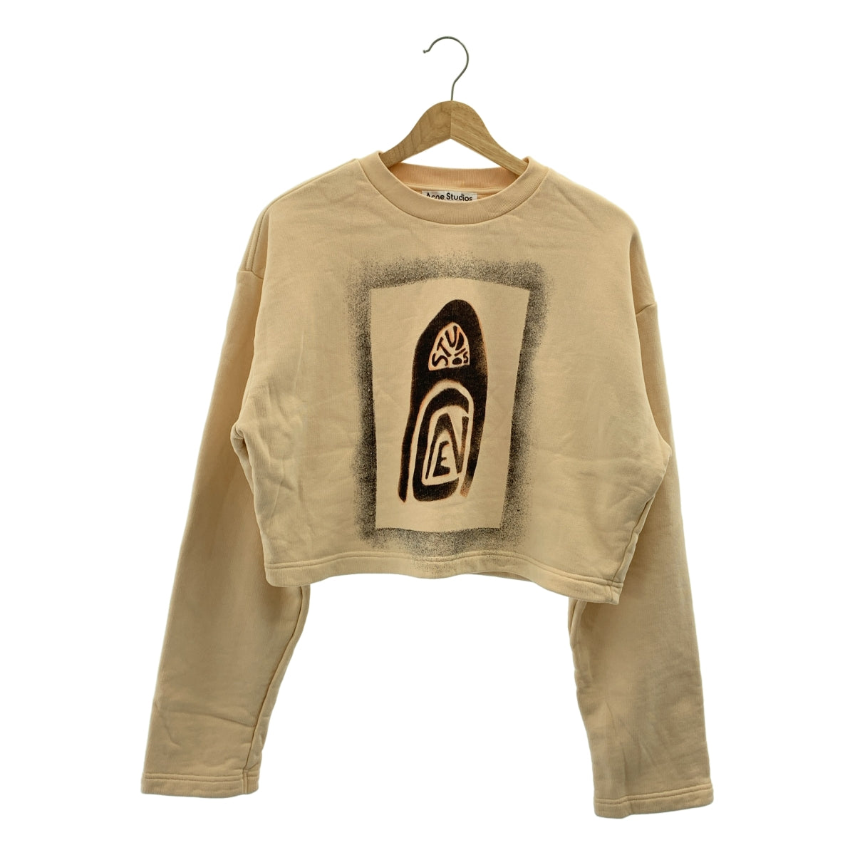 Acne Studios / アクネストゥディオズ | FN-WN-SWEA000184 / プリント クロップド トレーナー | S | ベージュ | レディース