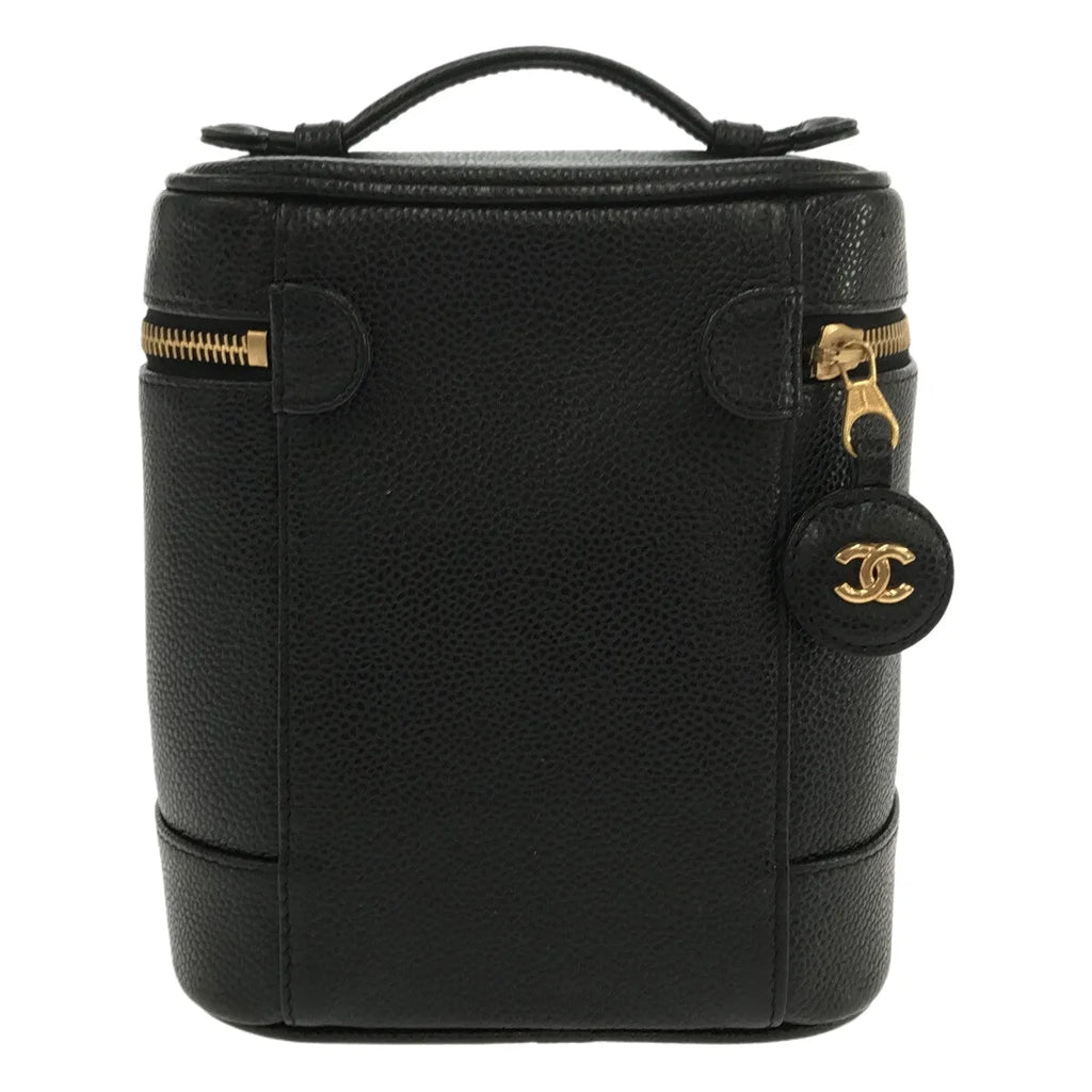 CHANEL / シャネル | 93659 ココマーク キャビアスキン バニティバッグ | ブラック | レディース