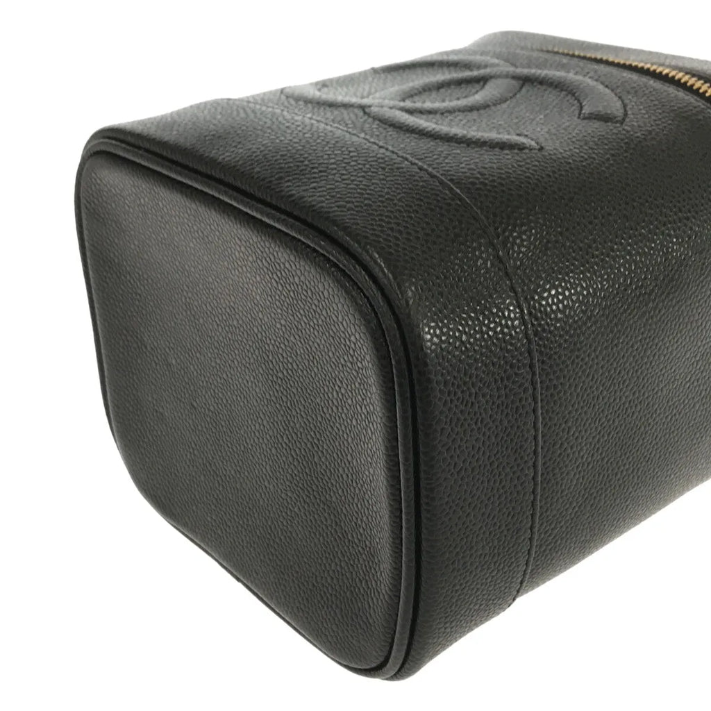 CHANEL / シャネル | 93659 ココマーク キャビアスキン バニティバッグ | ブラック | レディース