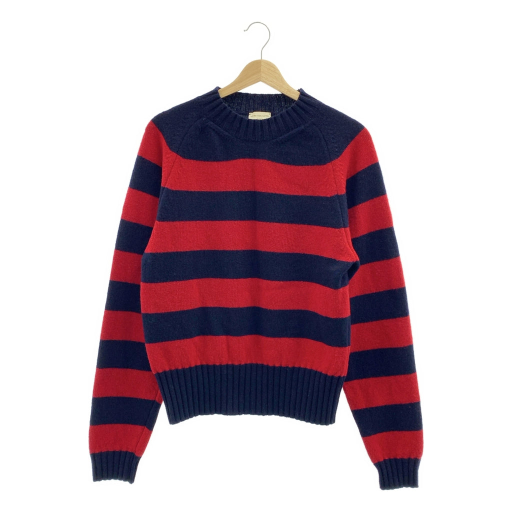 DRIES VAN NOTEN / 드리스 반 노튼 | 울 테두리 풀오버 니트 | M | 레드 / 네이비 | 남성