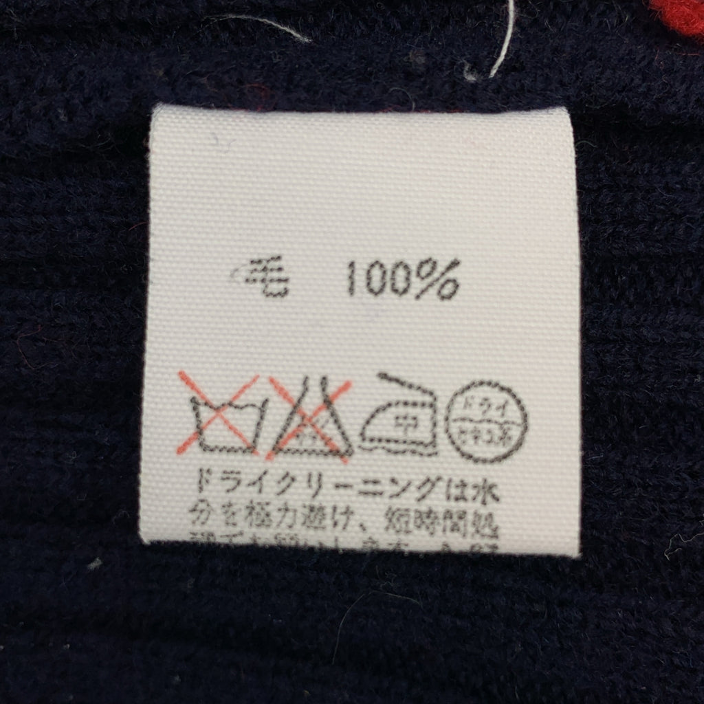 DRIES VAN NOTEN / 드리스 반 노튼 | 울 테두리 풀오버 니트 | M | 레드 / 네이비 | 남성