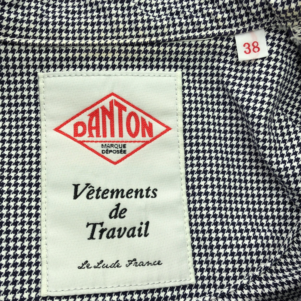 DANTON / ダントン | コットン 千鳥格子 カバーオール ジャケット | 38 | ネイビー/ホワイト | レディース