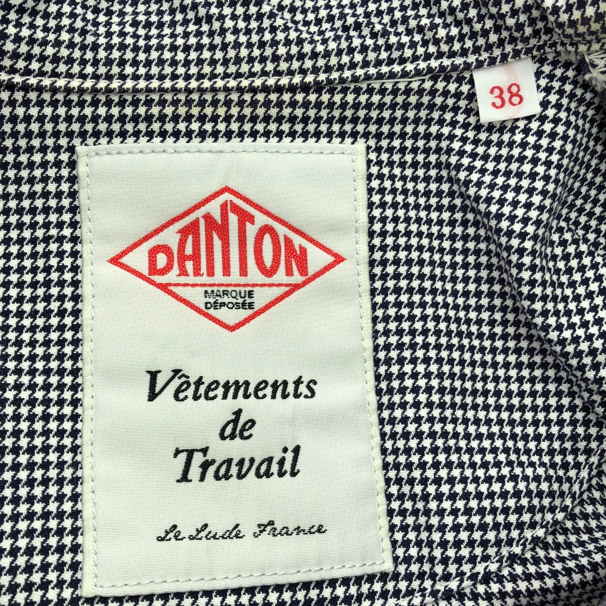 DANTON / ダントン | コットン 千鳥格子 カバーオール ジャケット | 38 | ネイビー/ホワイト | レディース