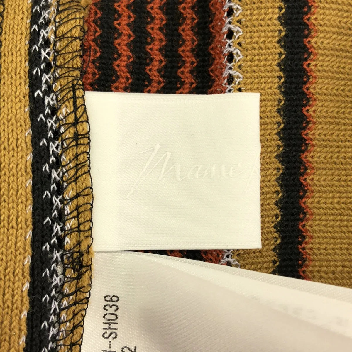 【신품】 Mame Kurogouchi / 마메쿠로고우치 | 2023AW | Raschel Jersey Torchon Lace Stripe Top / 토션 레이스 탑스 | 2 | 브라운 | 여성