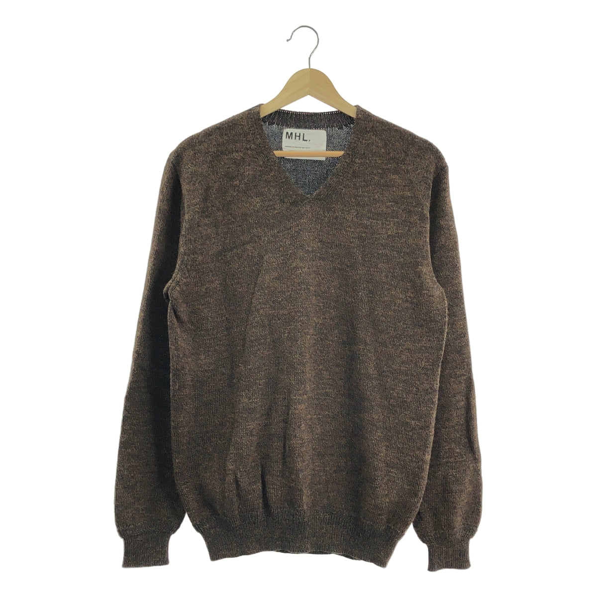 MHL. / 엠에이치엘 마가렛 하웰 | 알파카 울 니트 스웨터 | L | 다크 브라운 | 남성