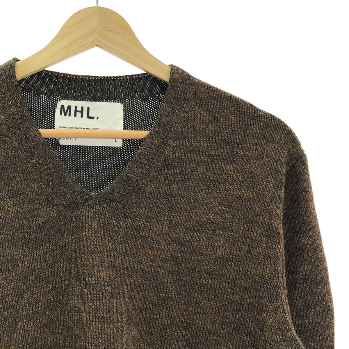 MHL. / 엠에이치엘 마가렛 하웰 | 알파카 울 니트 스웨터 | L | 다크 브라운 | 남성