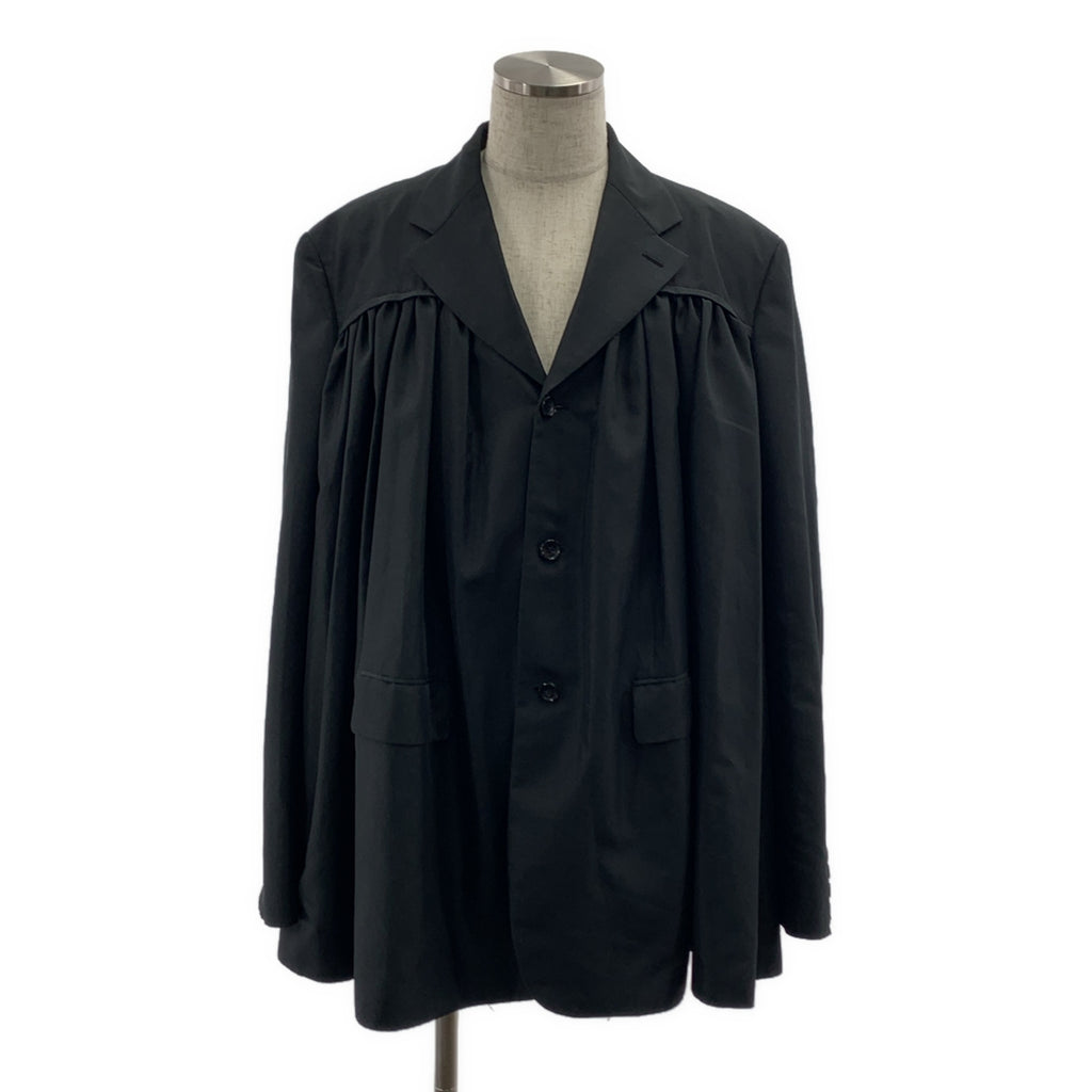 COMME des GARÇONS HOMME PLUS | 2024春夏 | 聚酯纖維不對稱褶皺單排扣外套 / 全襯裡 | M碼 |