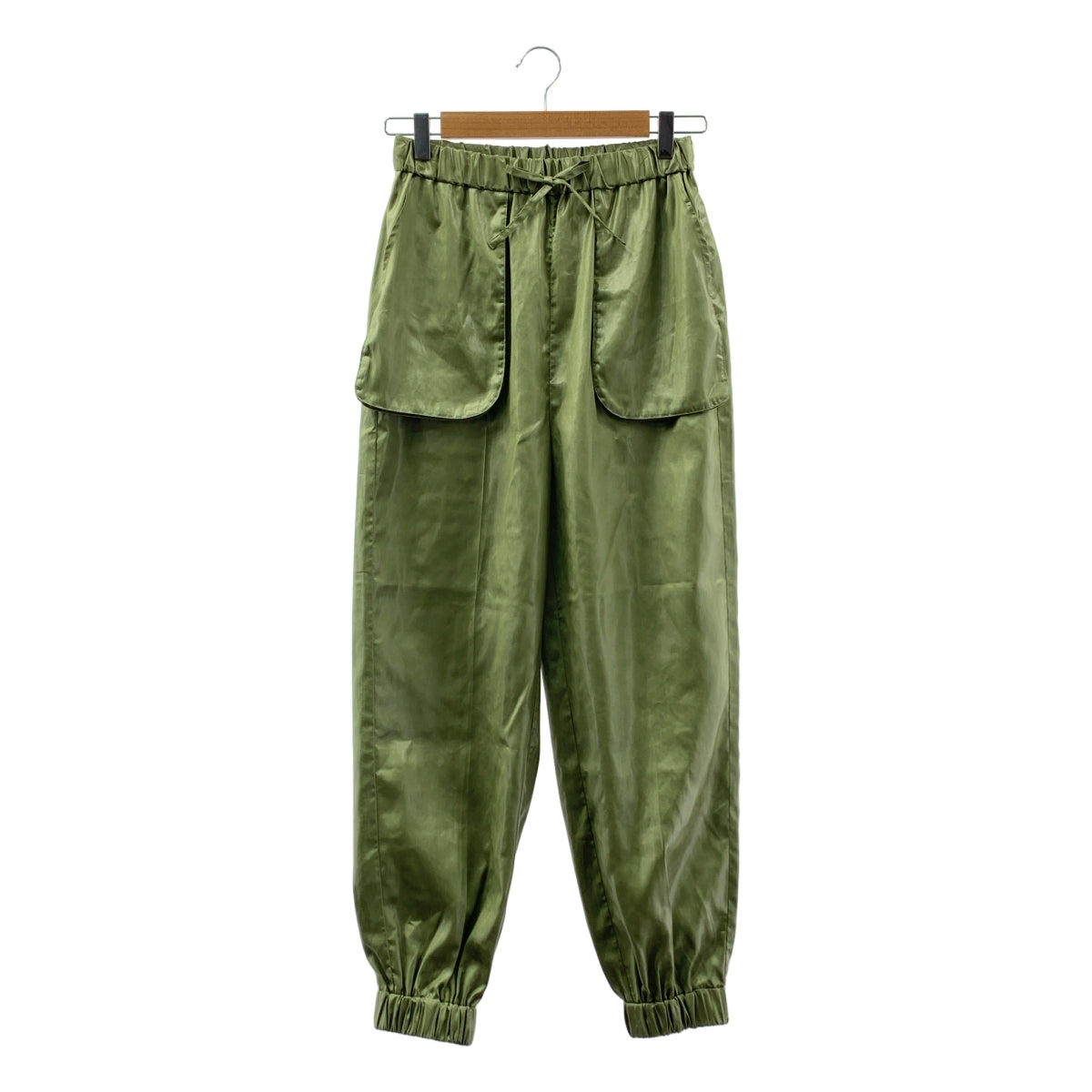 【美品】  LITTLE SUZIE / リトルスージー | Leather Like Extemal Pocket Pants ポリエステル イージーパンツ | 36 | グリーン | レディース