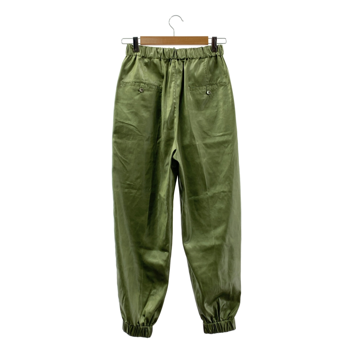 【美品】  LITTLE SUZIE / リトルスージー | Leather Like Extemal Pocket Pants ポリエステル イージーパンツ | 36 | グリーン | レディース
