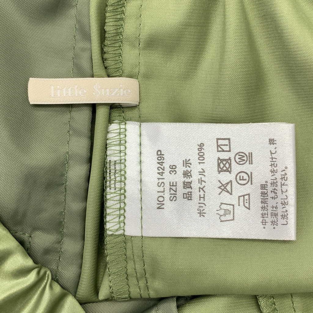 【美品】  LITTLE SUZIE / リトルスージー | Leather Like Extemal Pocket Pants ポリエステル イージーパンツ | 36 | グリーン | レディース
