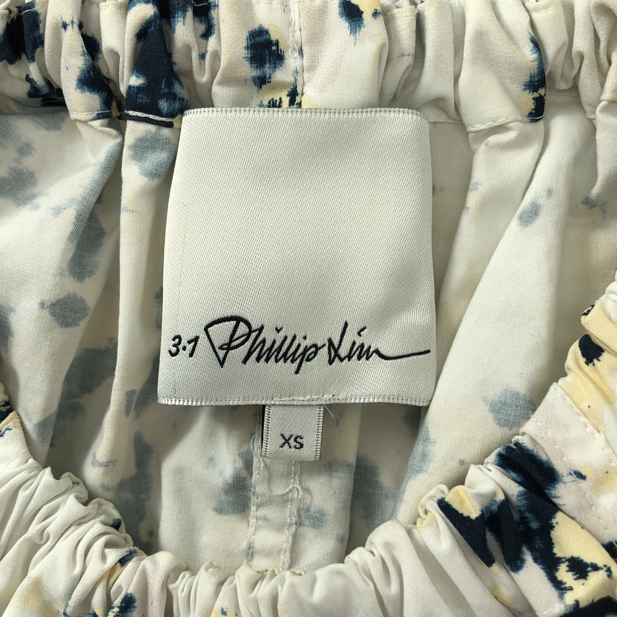 3.1 Phillip Lim / スリーワンフィリップリム | 総柄 ギャザー コットン ブラウス | XS | マルチカラー | レディース