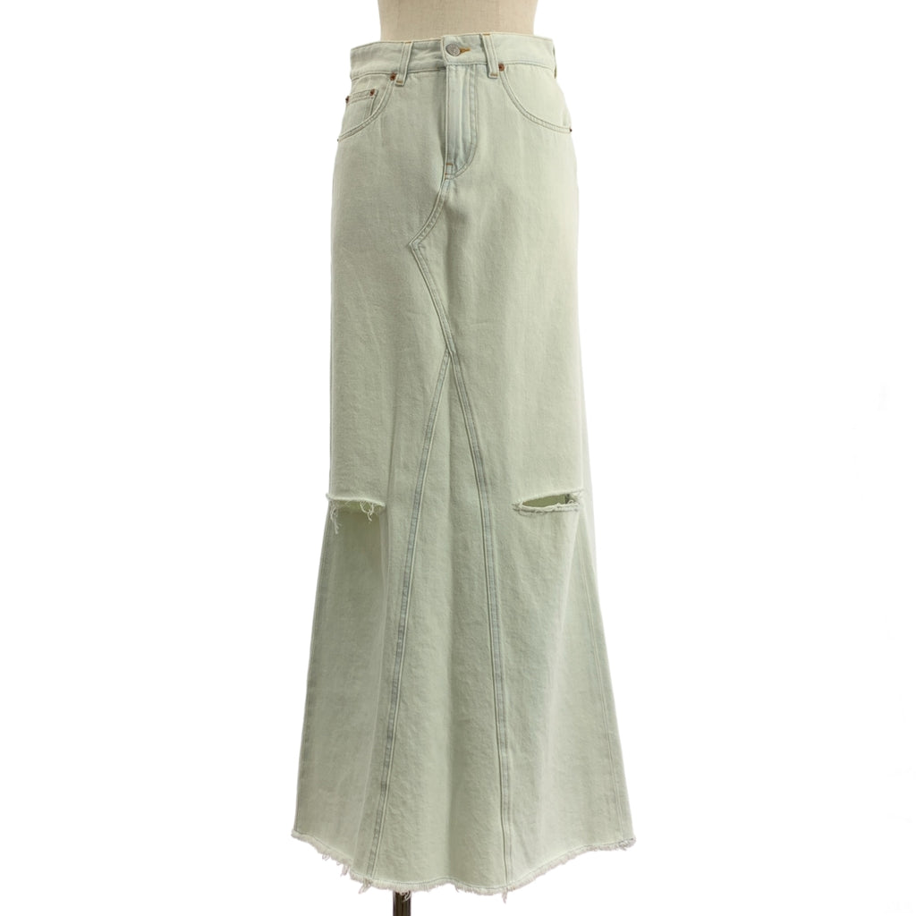 MM6 Maison Margiela / エムエムシックスメゾンマルジェラ | 2024SS | Long Skirt カットオフ デニム ロングスカート | 38 | レディース