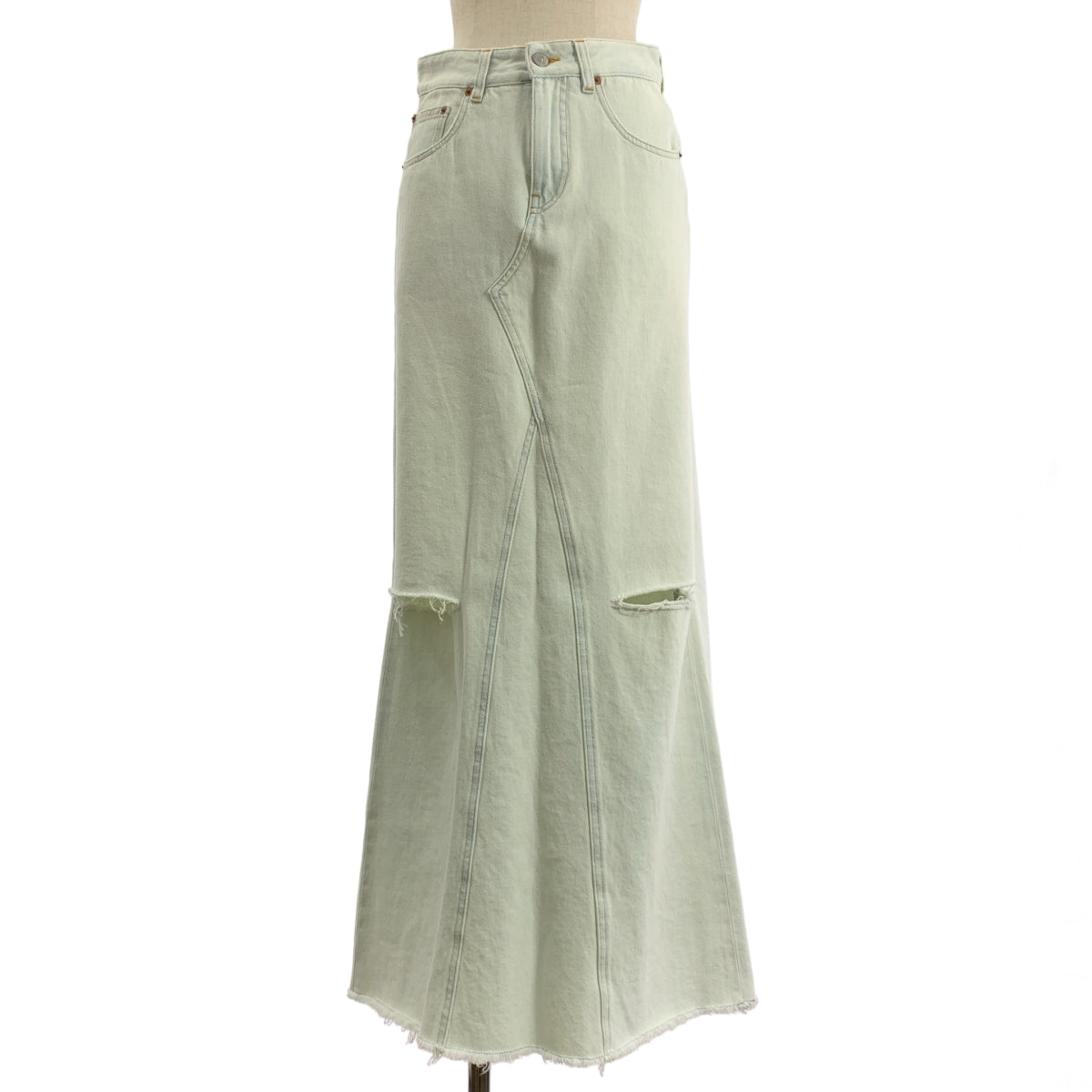 MM6 Maison Margiela / エムエムシックスメゾンマルジェラ | 2024SS | Long Skirt カットオフ デニム ロングスカート | 38 | レディース