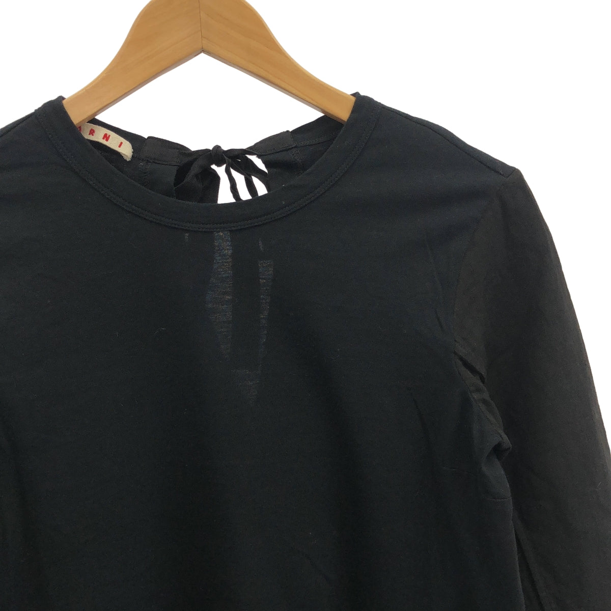 MARNI / マルニ | コットン リネン クルーネックカットソー | 38 | ブラック | レディース