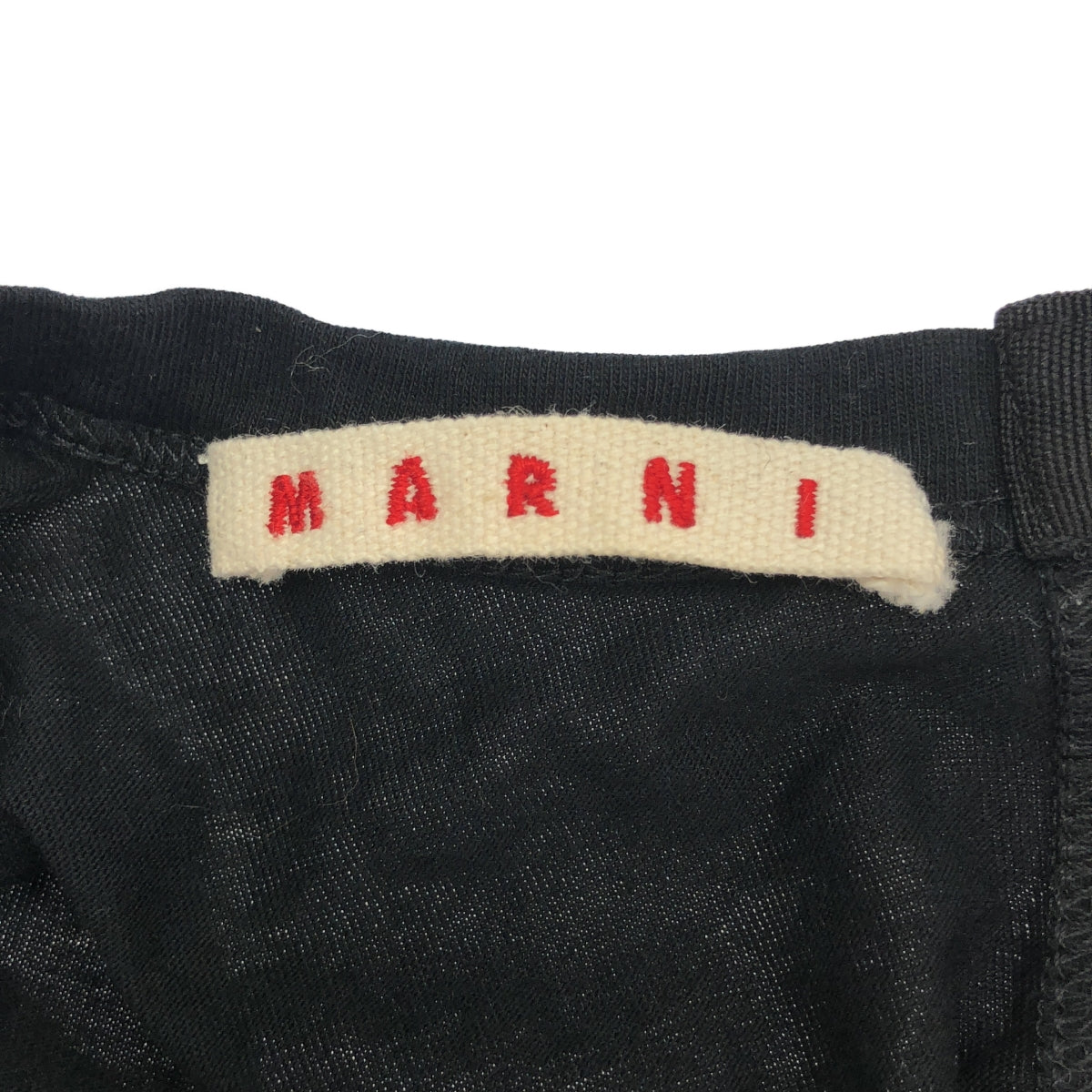 MARNI / マルニ | コットン リネン クルーネックカットソー | 38 | ブラック | レディース
