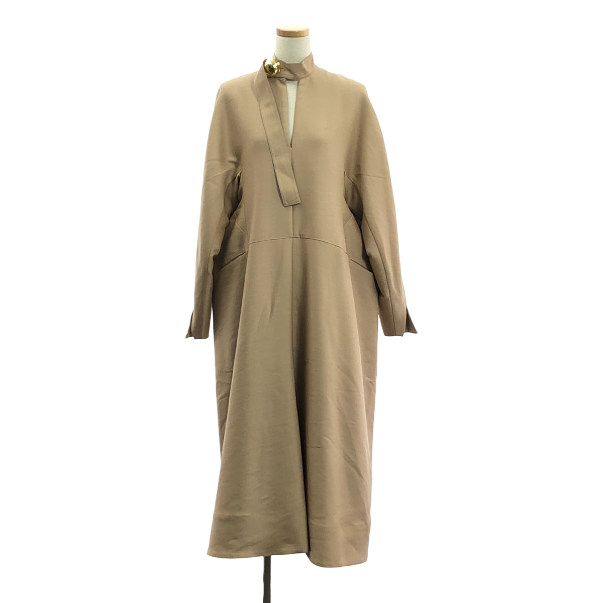 【美品】  HARUNOBUMURATA / ハルノブムラタ | ELIANA ROUND SHAPED VOLUME DRESS  エリアナ ボリューム ワンピース | 36 | ベージュ | レディース