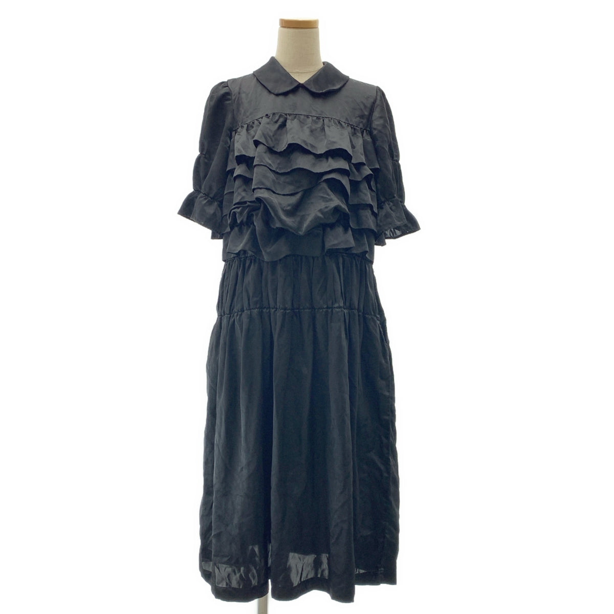 COMME des GARCONS COMME des GARCONS / 콤콤 | 2018AW | 제품 가공 라운드 컬러 라운드 칼라 프릴 원피스 | S |