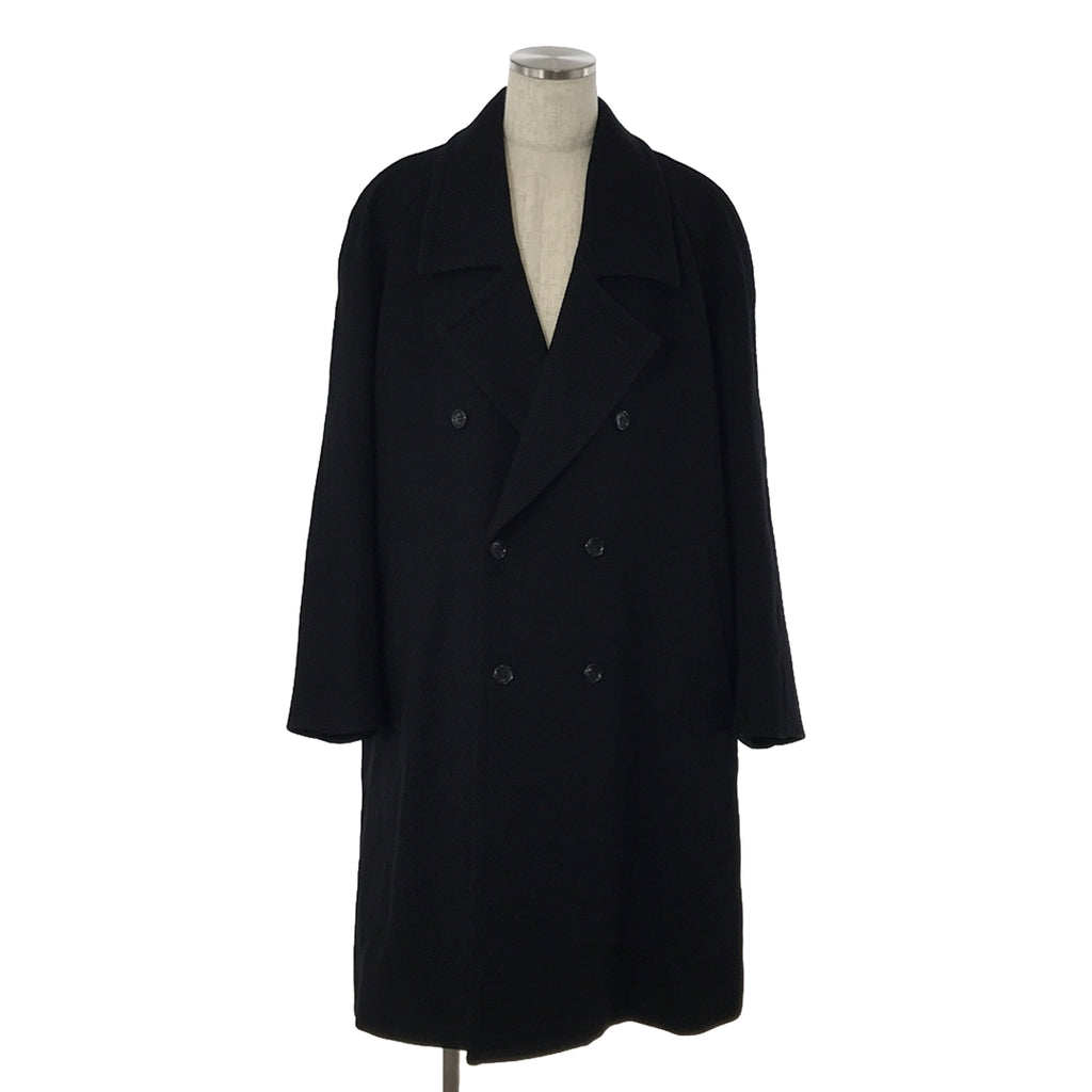 [新作] 約翰·勞倫斯·沙利文 / 約翰·勞倫斯·沙利文 | 2022 秋冬 | KERSEY WOOL OVERSIZED COAT 羊毛斜紋布大衣 | 44 |黑色 |男士