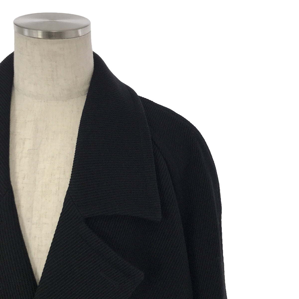 [新作] 約翰·勞倫斯·沙利文 / 約翰·勞倫斯·沙利文 | 2022 秋冬 | KERSEY WOOL OVERSIZED COAT 羊毛斜紋布大衣 | 44 |黑色 |男士