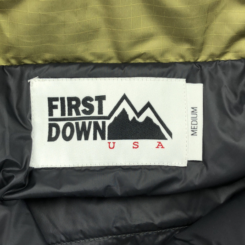 【신품】 FIRST DOWN / 퍼스트 다운 | MULTI POCKET DOWN VEST DICROS MAURI RIP 멀티 포켓 립 스톱 다운 베스트 | M | 올리브 | 남성