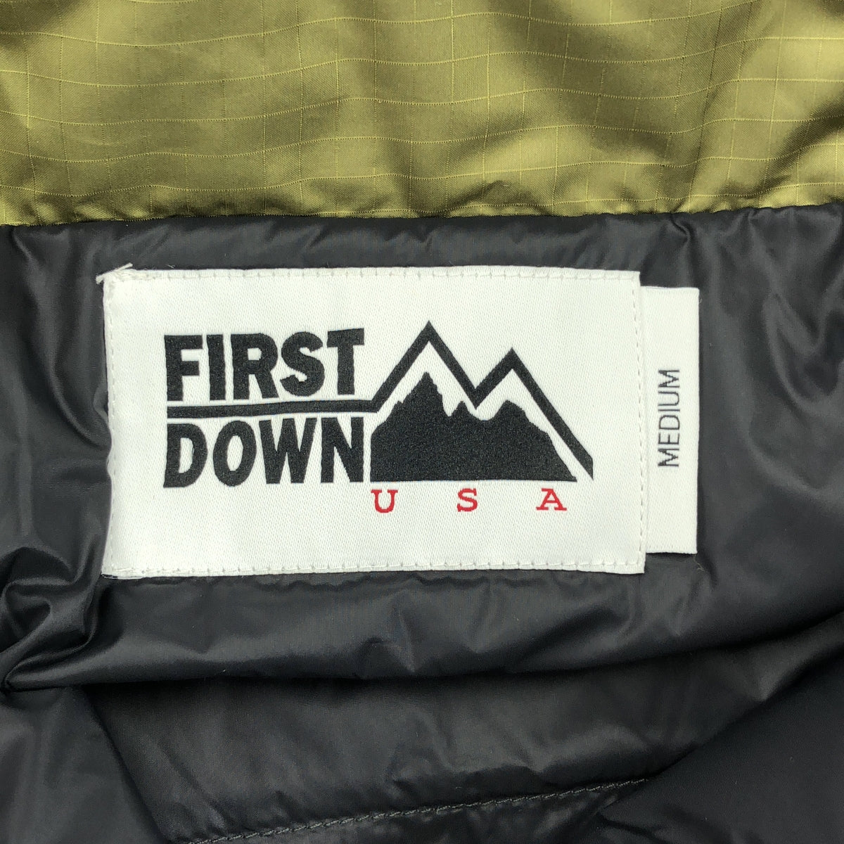 【新品】  FIRST DOWN / ファーストダウン | MULTI POCKET DOWN VEST DICROS MAURI RIP マルチポケット リップストップ ダウンベスト | M | オリーブ | メンズ