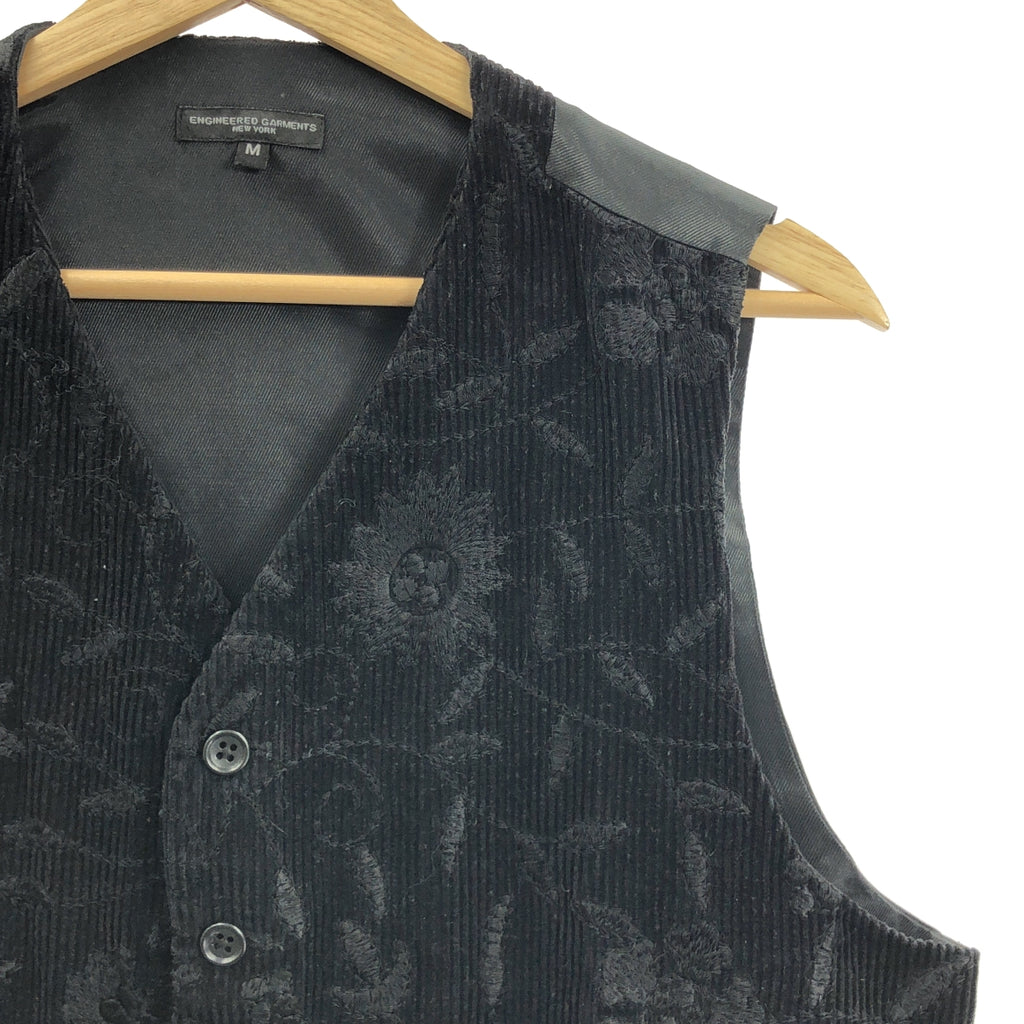Engineered Garments / 엔지니어드 가멘츠 | CLEMENT VEST FLORAL EMB CORDUROY 클레멘트 베스트 플로럴 자수 코듀로이 | M |