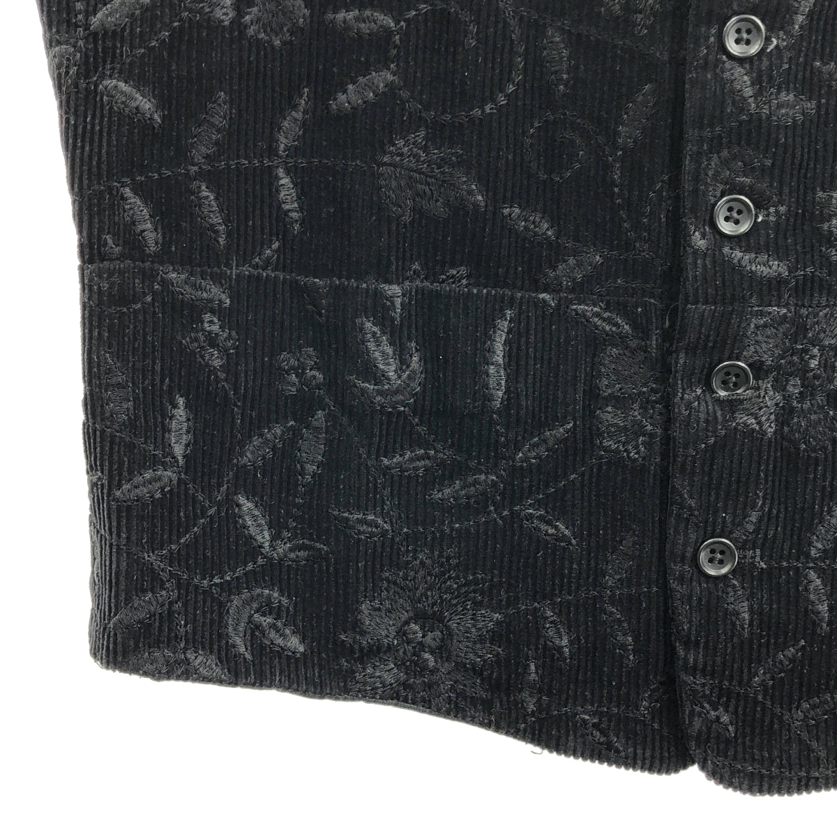 Engineered Garments / エンジニアドガーメンツ | CLEMENT VEST FLORAL EMB CORDUROY クレメントベスト フローラル 刺しゅう コーデュロイ | M |