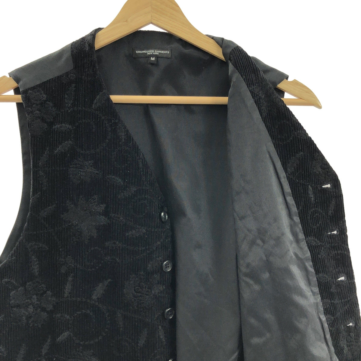 Engineered Garments / エンジニアドガーメンツ | CLEMENT VEST FLORAL EMB CORDUROY クレメントベスト フローラル 刺しゅう コーデュロイ | M |