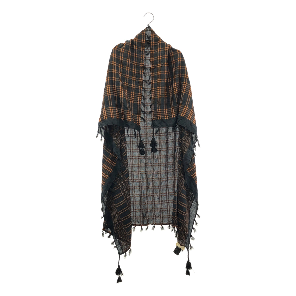 ISABEL MARANT ETOILE / イザベルマランエトワール | レーヨン コットン チェック フリンジ 大判ストール |