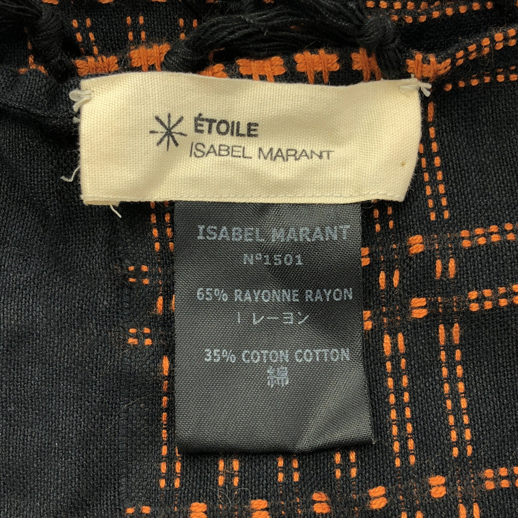 ISABEL MARANT ETOILE / イザベルマランエトワール | レーヨン コットン チェック フリンジ 大判ストール |