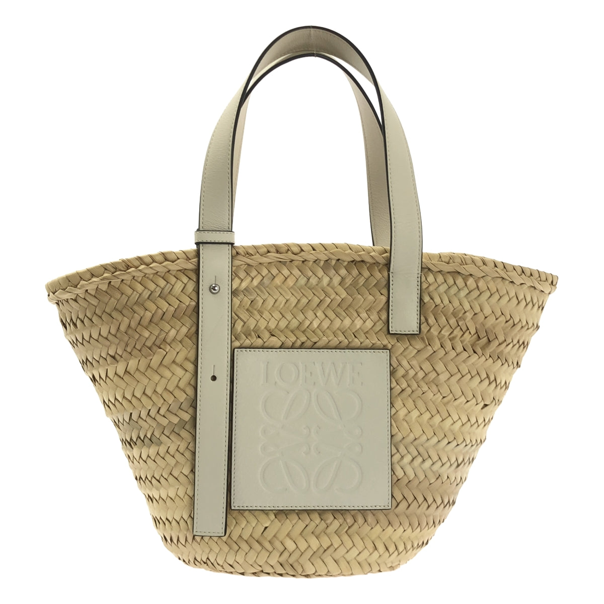 [狀況極佳] LOEWE Anagram 籃子包 | 白色 | 女款