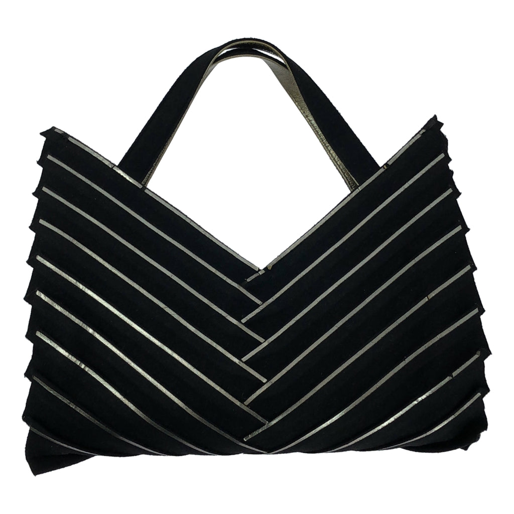 ISSEY MIYAKE FETE / イッセイミヤケフェット | フェルト ハンドバッグ | ブラック/シルバー | レディース