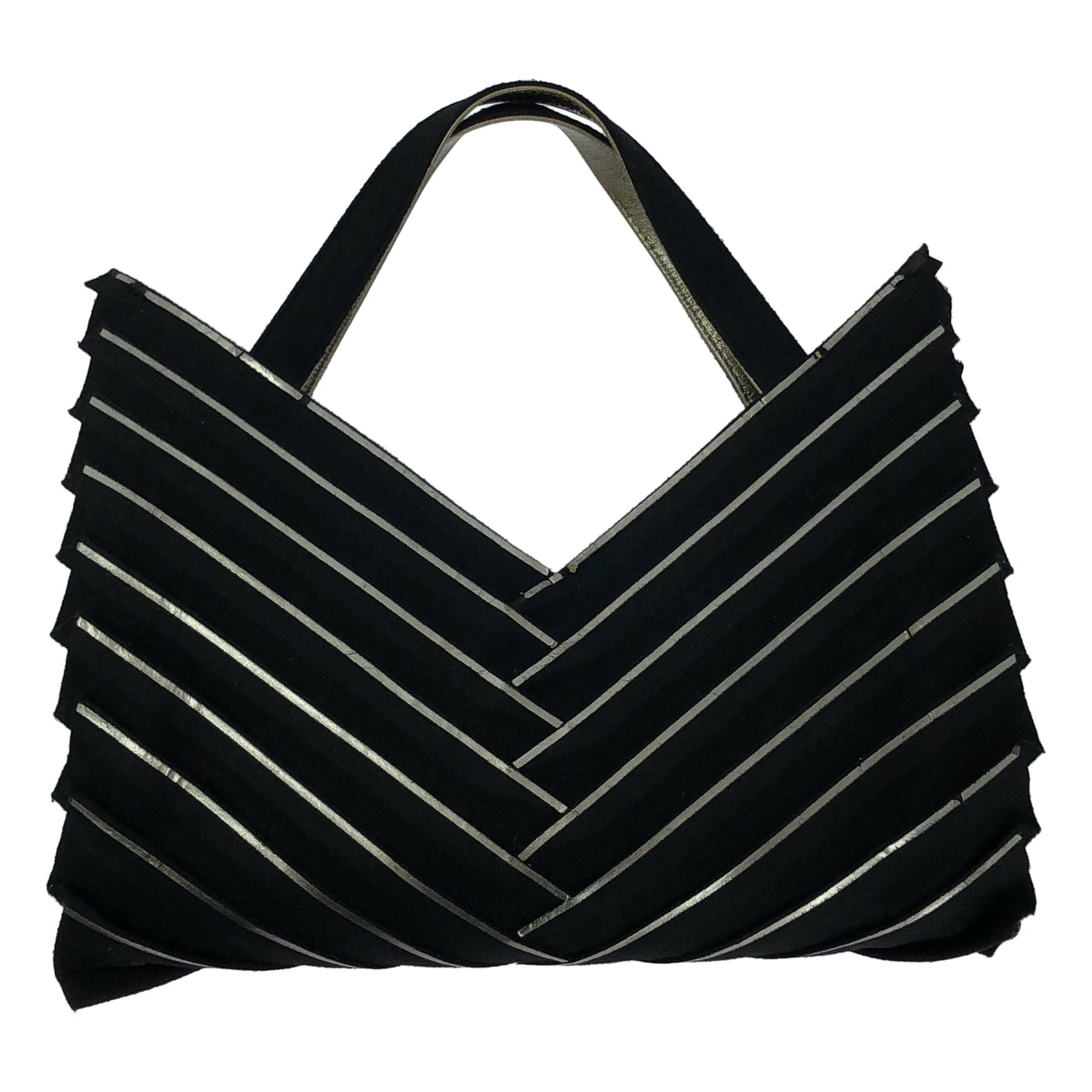 ISSEY MIYAKE FETE / イッセイミヤケフェット | フェルト ハンドバッグ | ブラック/シルバー | レディース