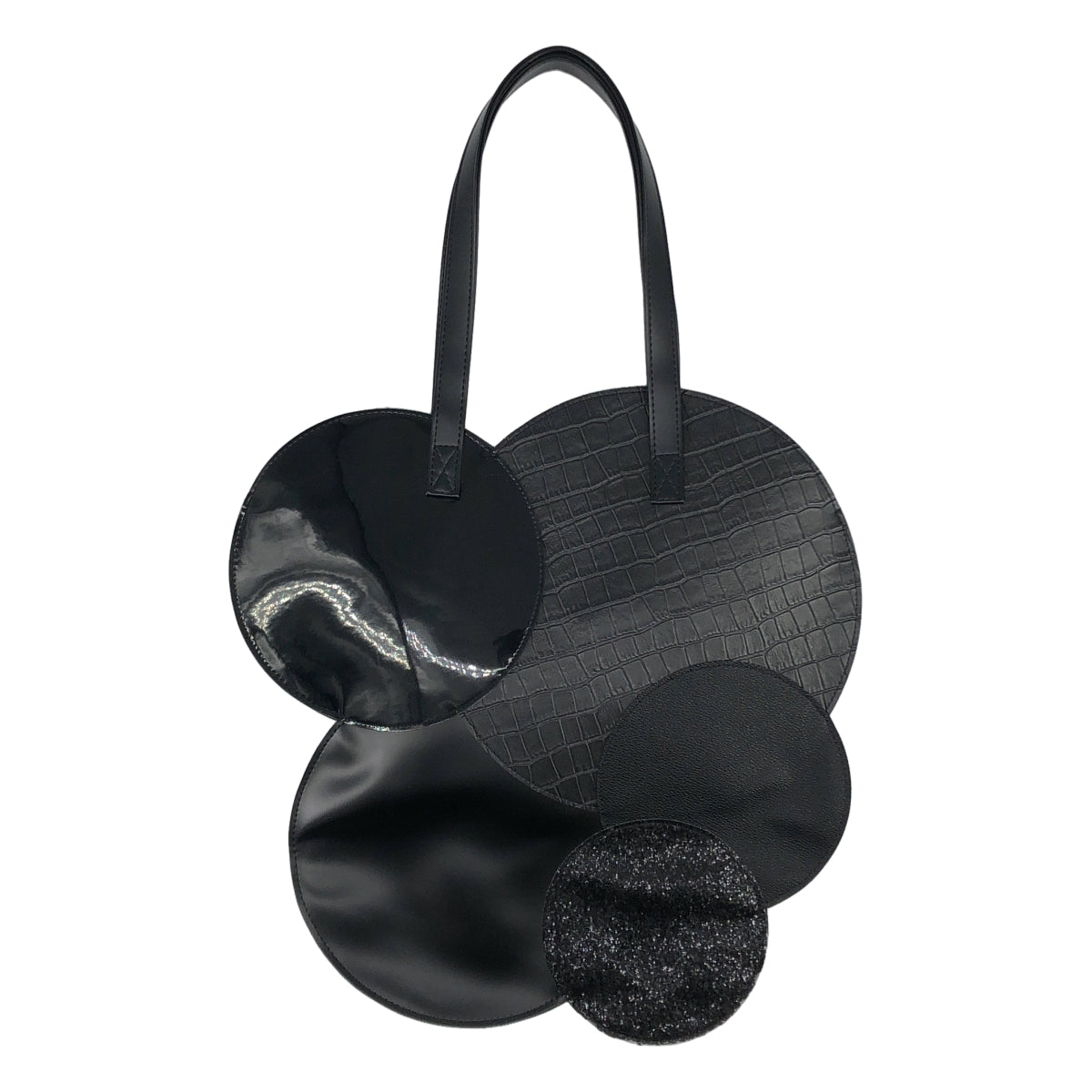 JUNYA WATANABE COMME des GARCONS / ジュンヤワタナベ | PVC レザー サークル パッチワーク トートバッグ |