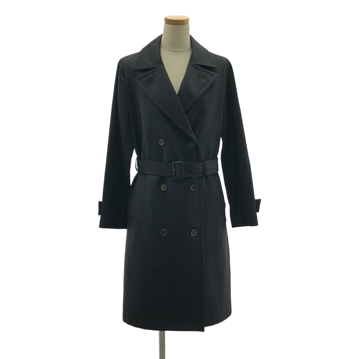 MARGARET HOWELL / マーガレットハウエル | ベルテッド ダブル オーバーコート / 総裏地 | 2 | グレー | レディース