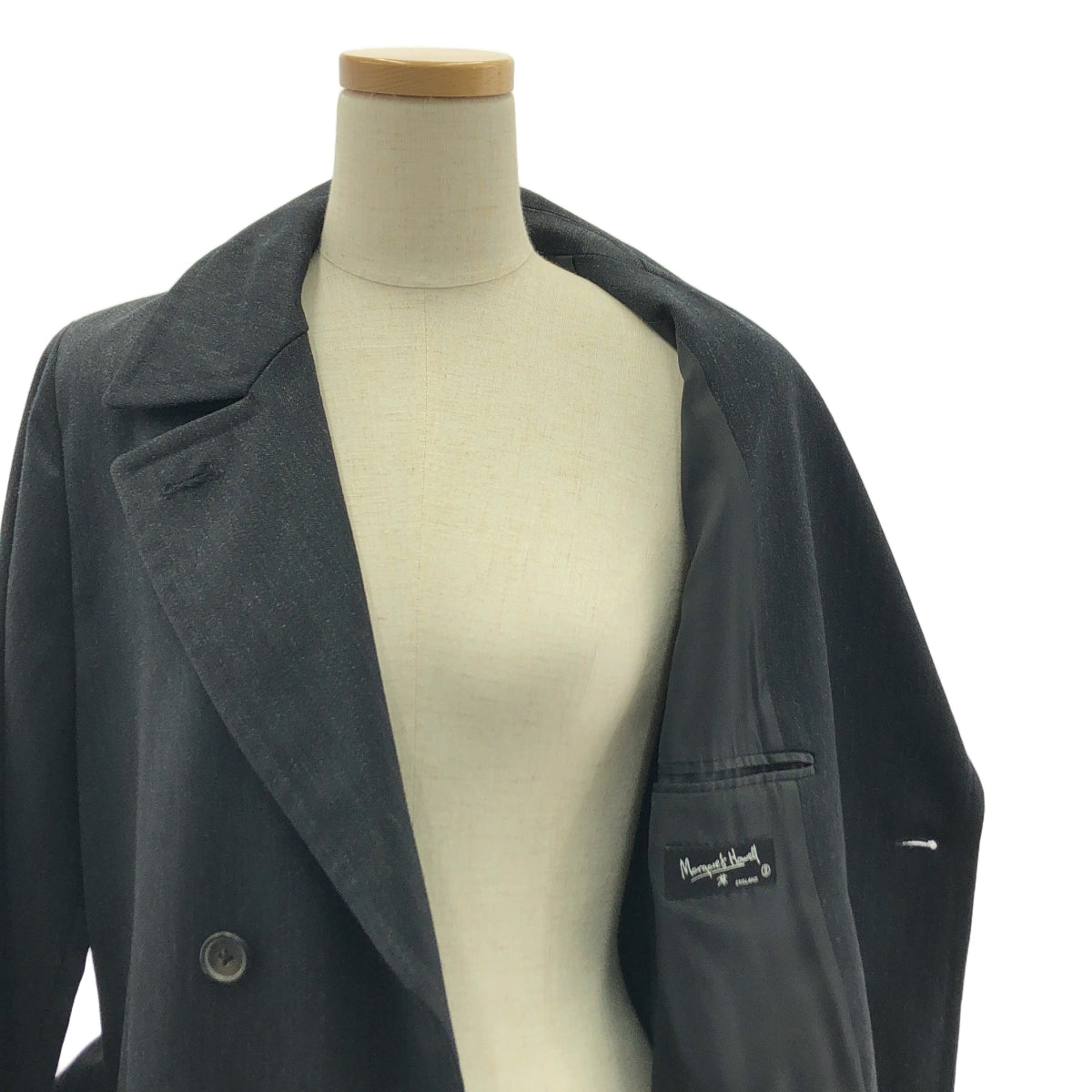 MARGARET HOWELL / マーガレットハウエル | ベルテッド ダブル オーバーコート / 総裏地 | 2 | グレー | レディース