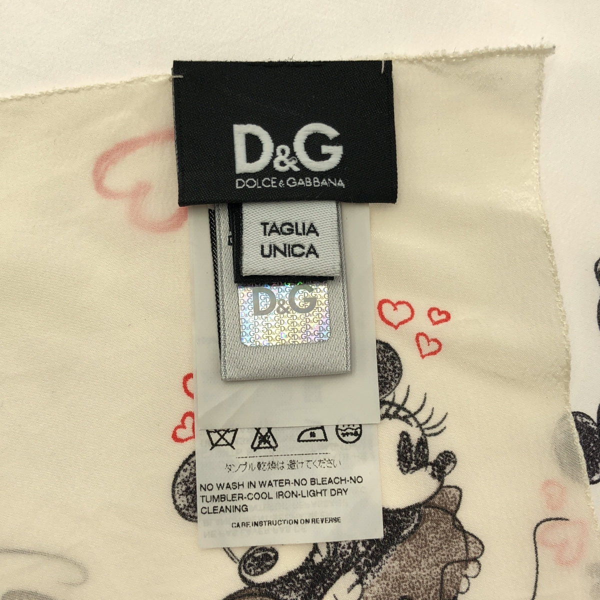 DOLCE＆GABBANA / ドルチェ＆ガッバーナドルガバ | ×DISNEY ディズニー / ミッキー&ミニー シルク スカーフ バンダナ | ホワイト