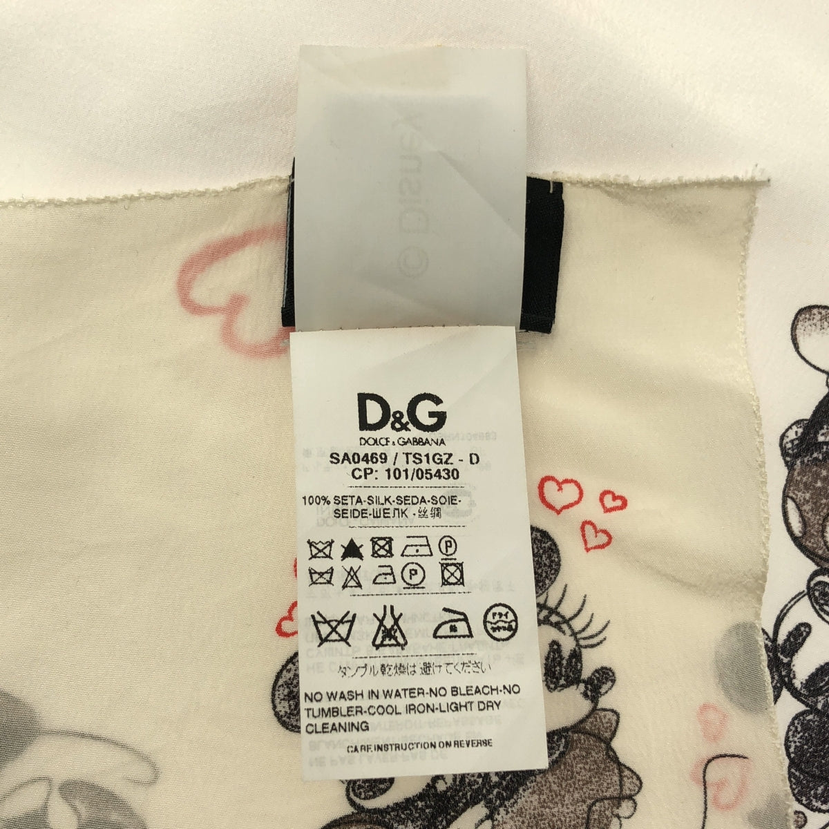 DOLCE＆GABBANA / ドルチェ＆ガッバーナドルガバ | ×DISNEY ディズニー / ミッキー&ミニー シルク スカーフ バンダナ | ホワイト