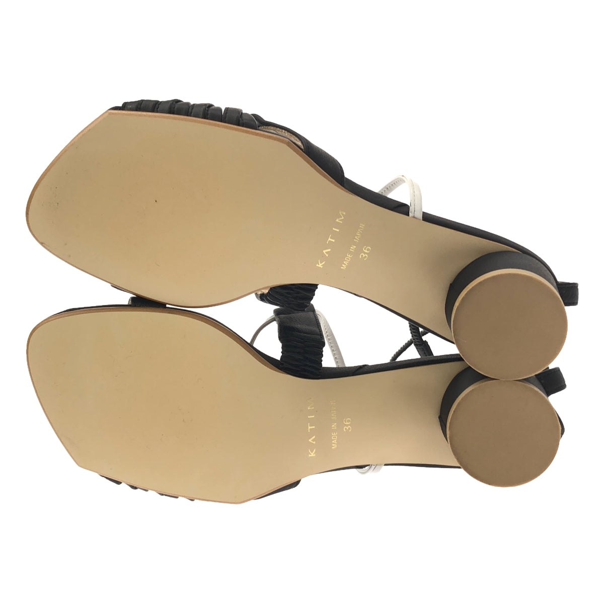 [Beautiful Condition] KATIM / Kachim | CHILTERN Shirring Sandals | Size 36 | Black | Women's